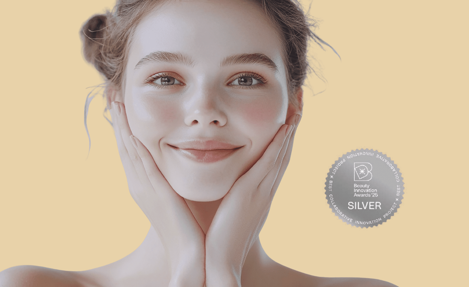 AlgaeTech Porphyridium cosmetic active hair model image showcasing hydration and microalgae benefits