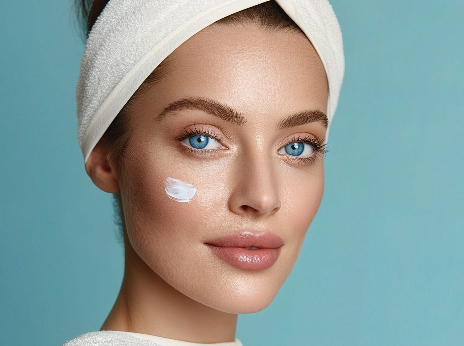 Postbiotics in skincare concept with fermented actives, peptides, and bacterial metabolites strengthening skin immunity and barrier function.