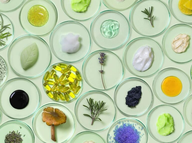 Mediterranean vegetal extracts for cosmetics including olive, chamomile, calendula, rosemary, and sage
