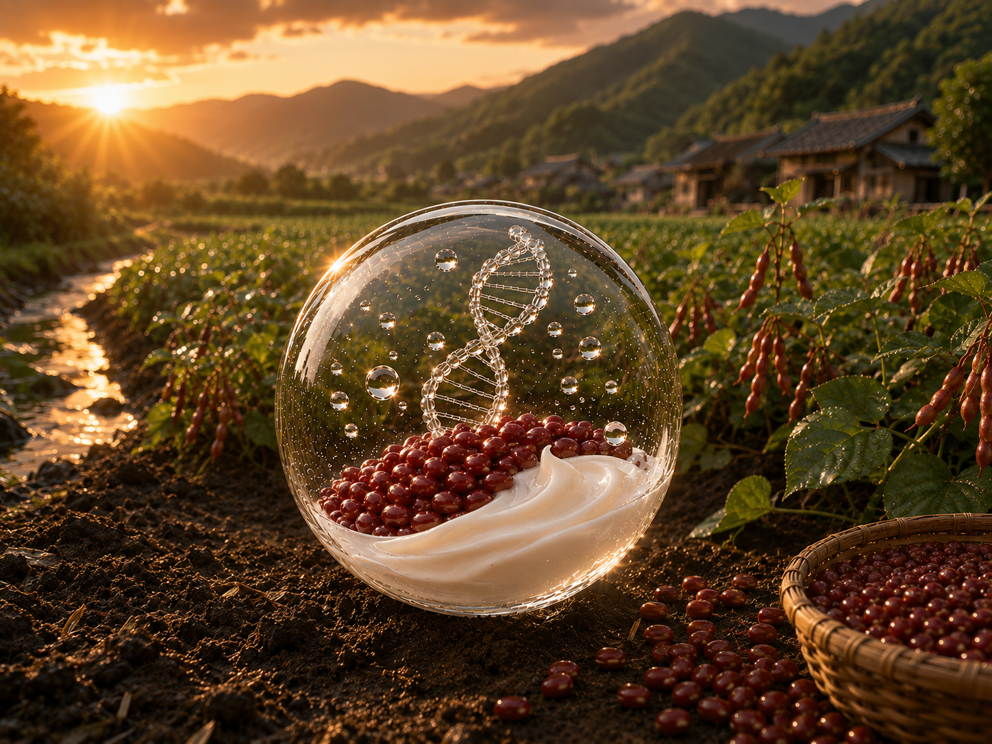 Adzuki Bean PDRN, plant-derived DNA for skin regeneration, anti-aging, and moisturizing with antioxidant benefits.