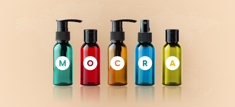 Chemist reviewing compliance documents for MoCRA 2026 FDA regulations