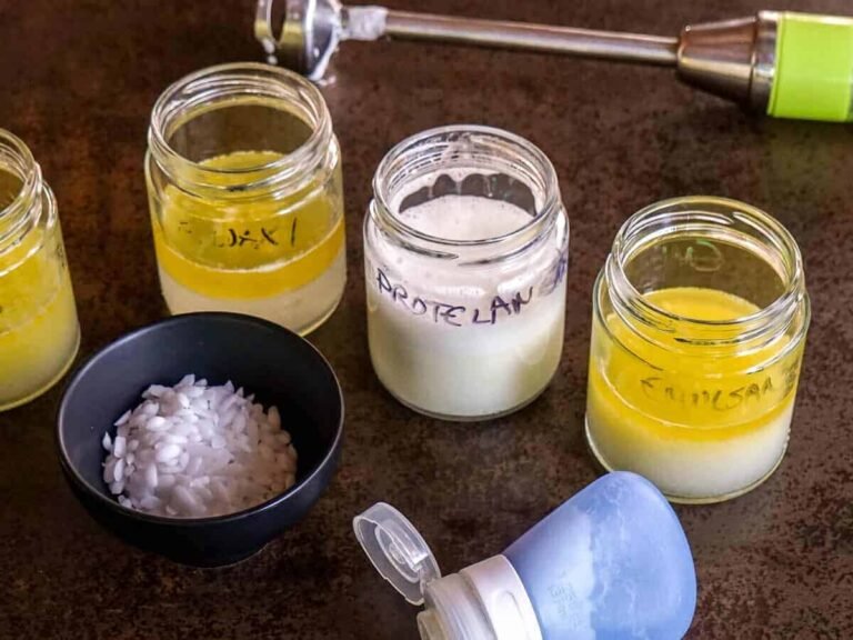 Oil and water emulsion representing emulsification system structure and stability