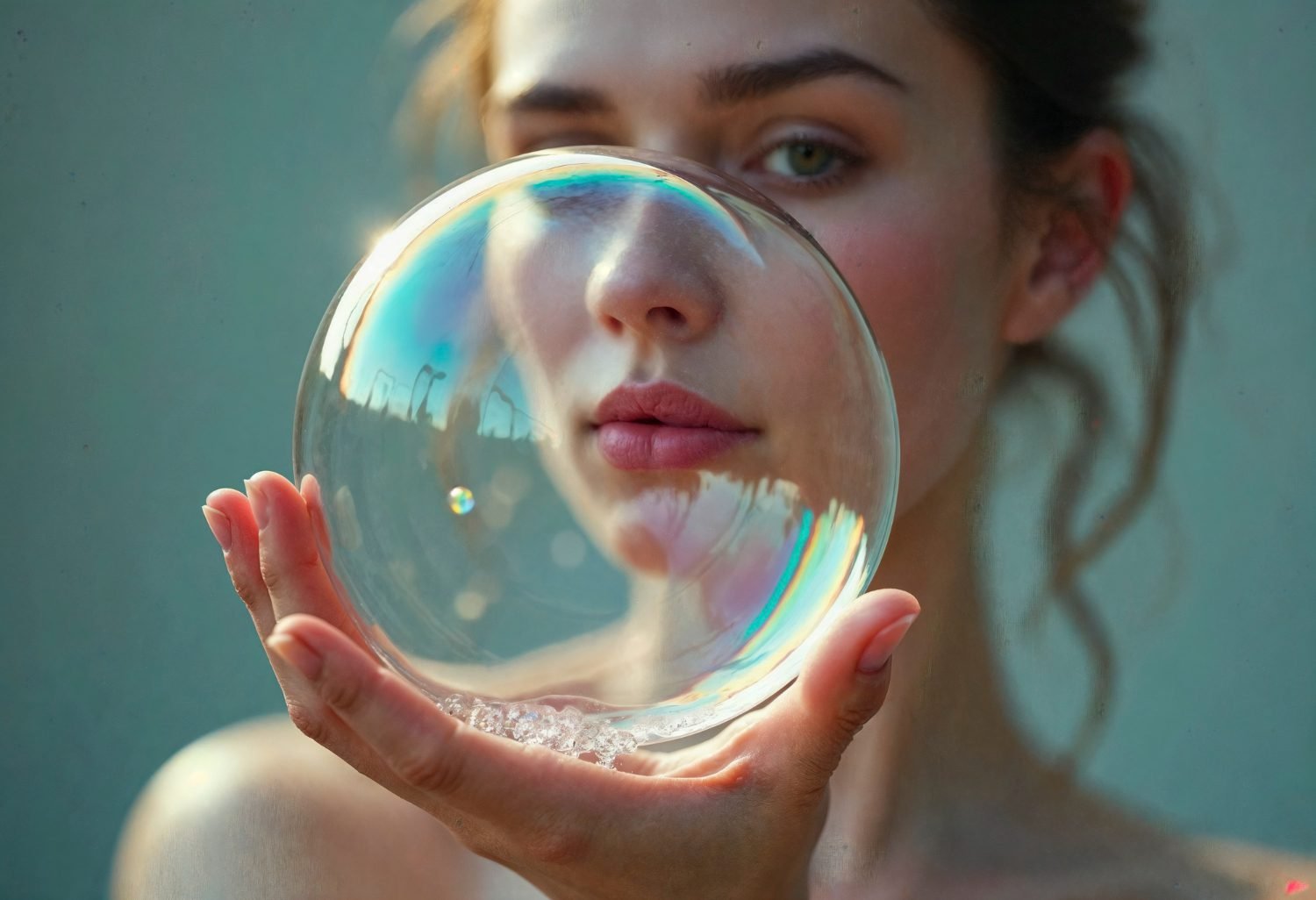 illustration showing multi-layered capsules releasing active ingredients in controlled stages