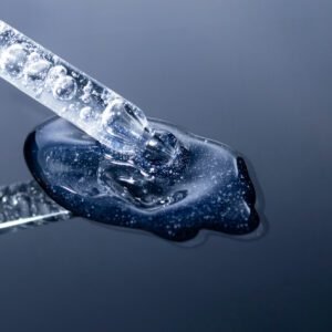 Acetyl Hexapeptide-8 peptide serum with molecular structure visualization for advanced cosmetic skincare formulation