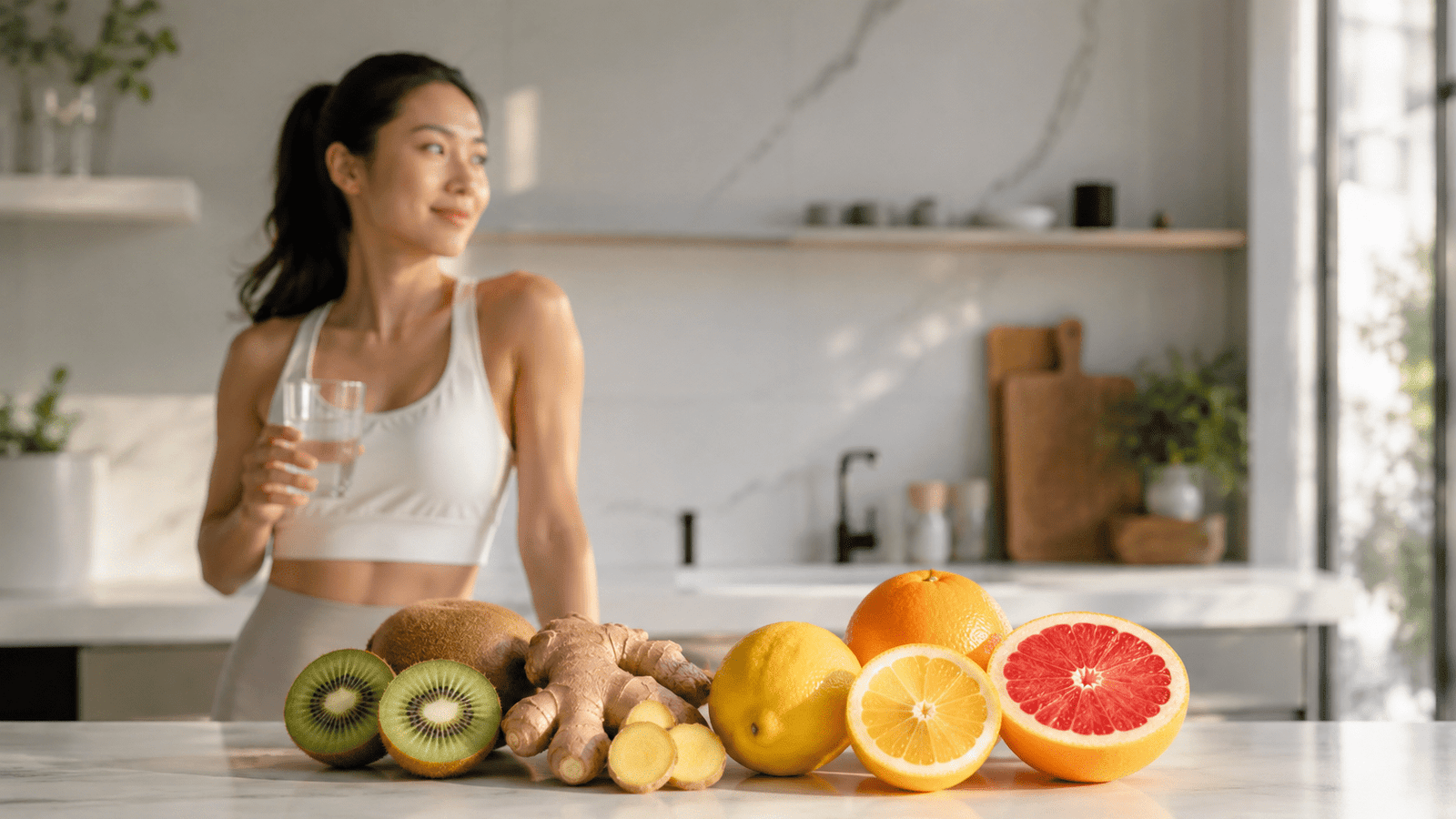 plant-based exosome-inspired immune ingredient white powder with citrus kiwi and grape