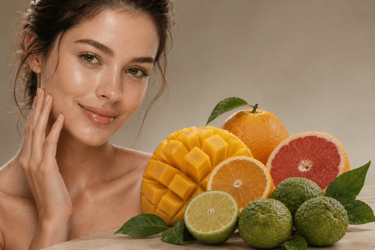 plant-based exosome-inspired skin ingredient white powder with citrus and mango
