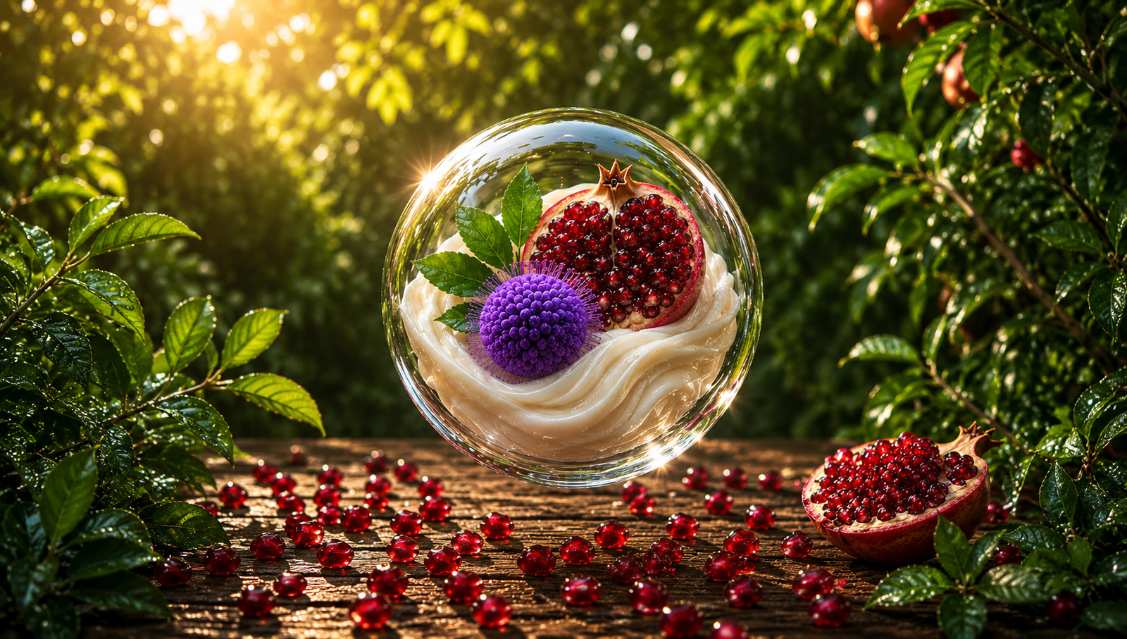 Pomegranate exosome cosmetic ingredient for antioxidant protection skin revitalization and environmental defense