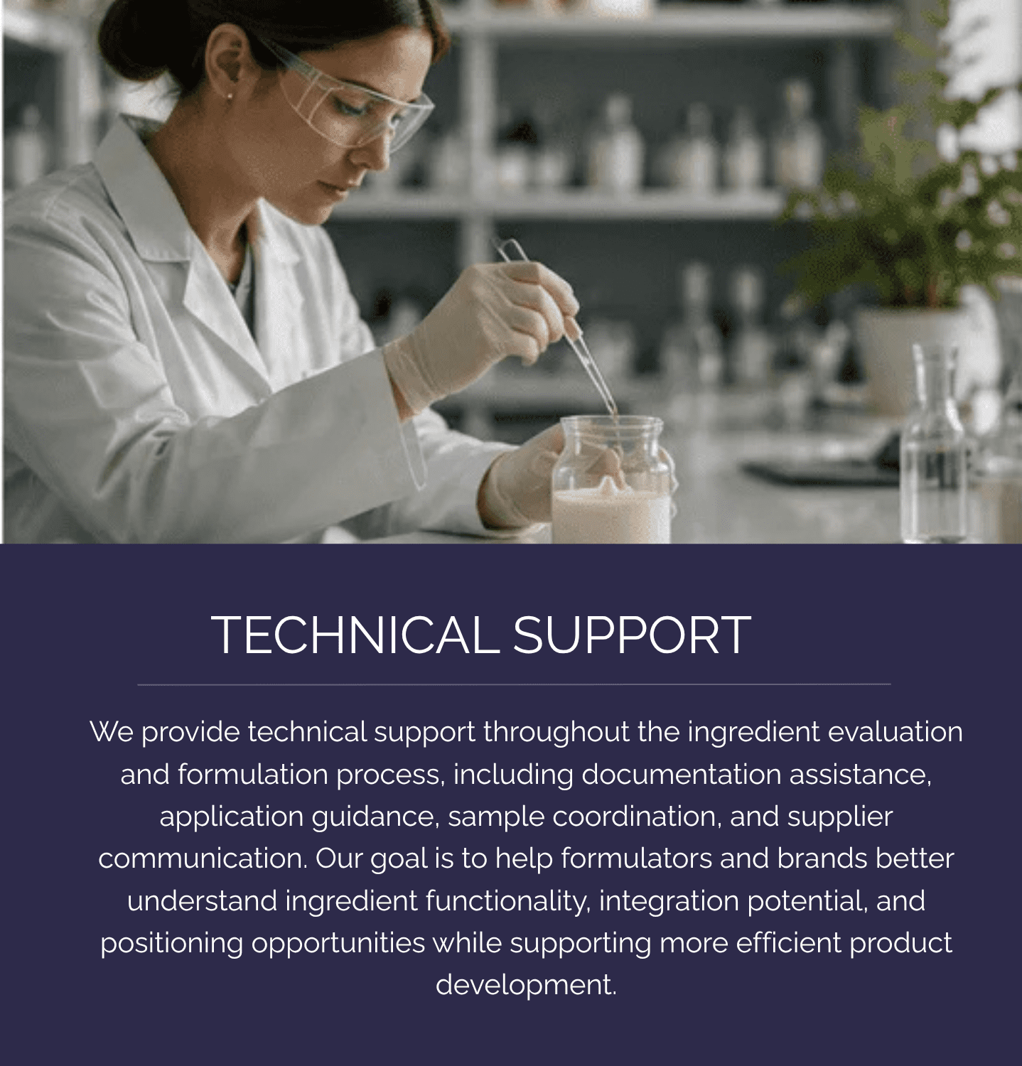 Cosmetic laboratory team reviewing formulation samples and technical documentation