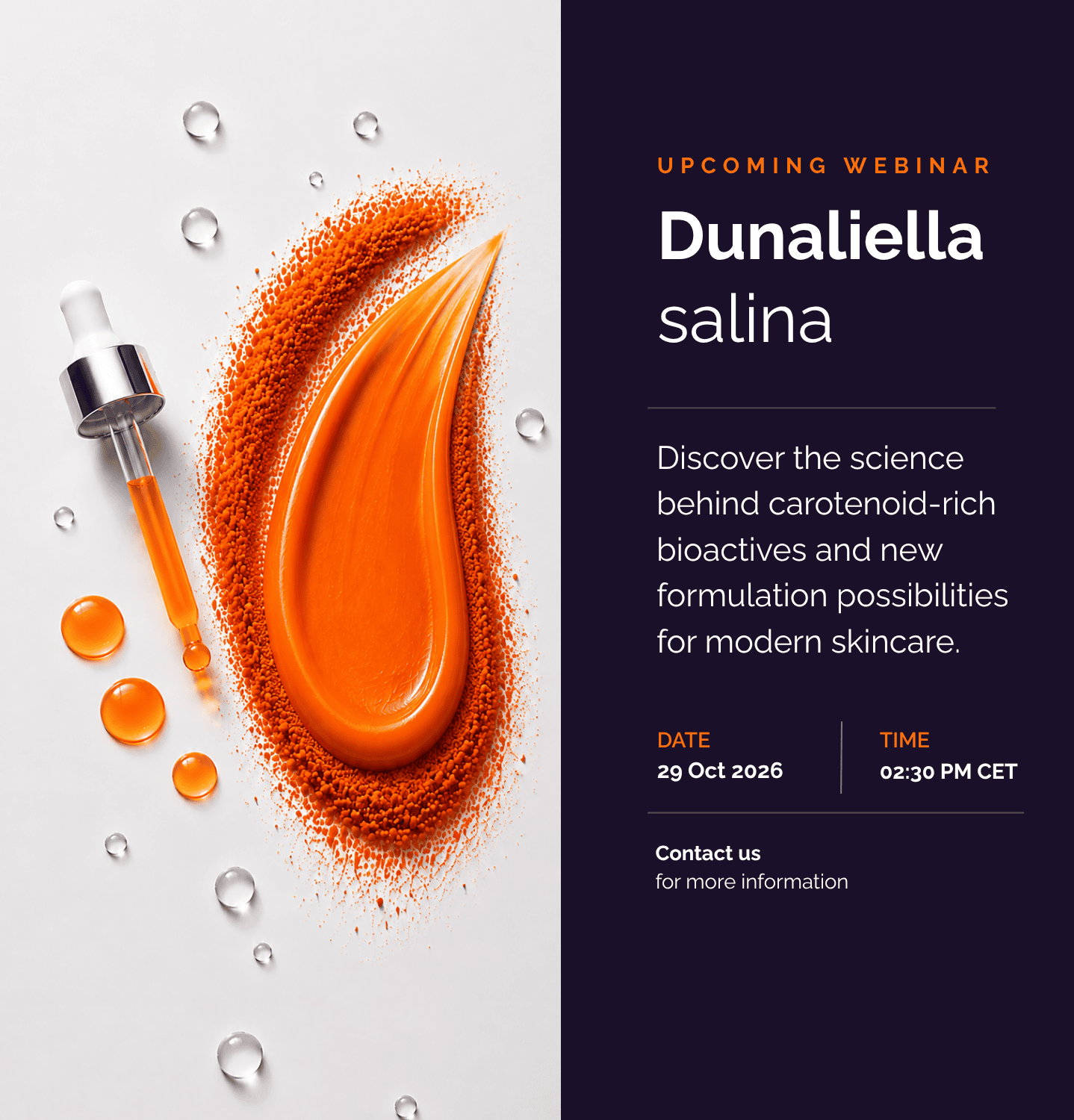 Dunaliella salina webinar exploring carotenoid-rich bioactives and formulation possibilities for modern skincare